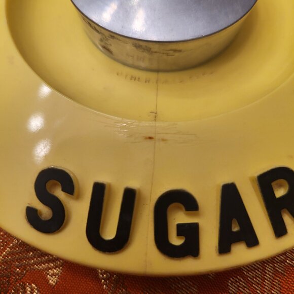 KROMEX Spun Aluminum Canister Set w/Yellow Lids Coffee Sugar - Picture 9 of 16